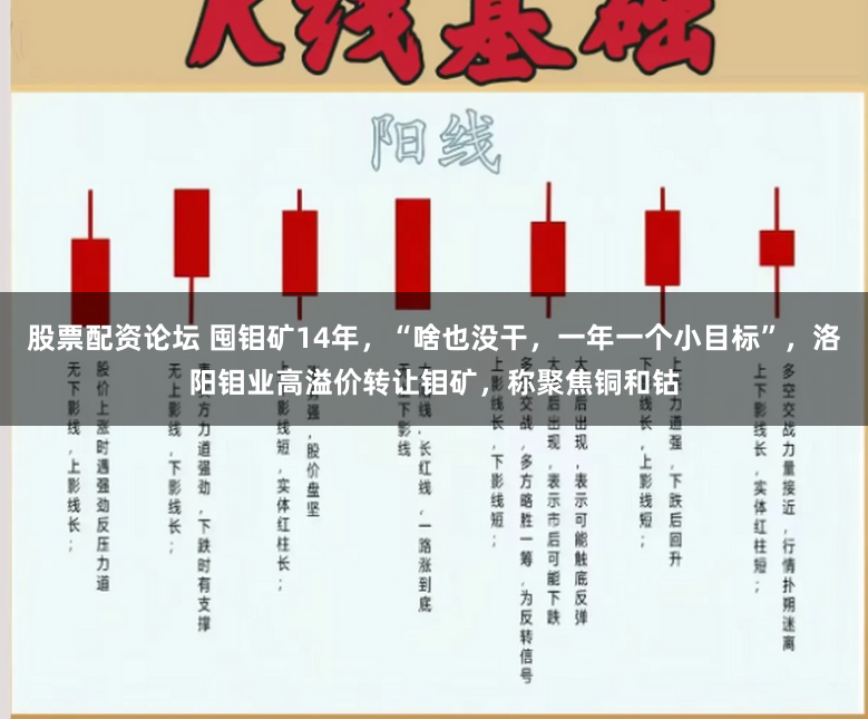 股票配资论坛 囤钼矿14年，“啥也没干，一年一个小目标”，洛阳钼业高溢价转让钼矿，称聚焦铜和钴